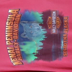 Harley Davidson Motorcycles Size 2XL Kenai Soldotna Alaska Tee Shirt Red Biker